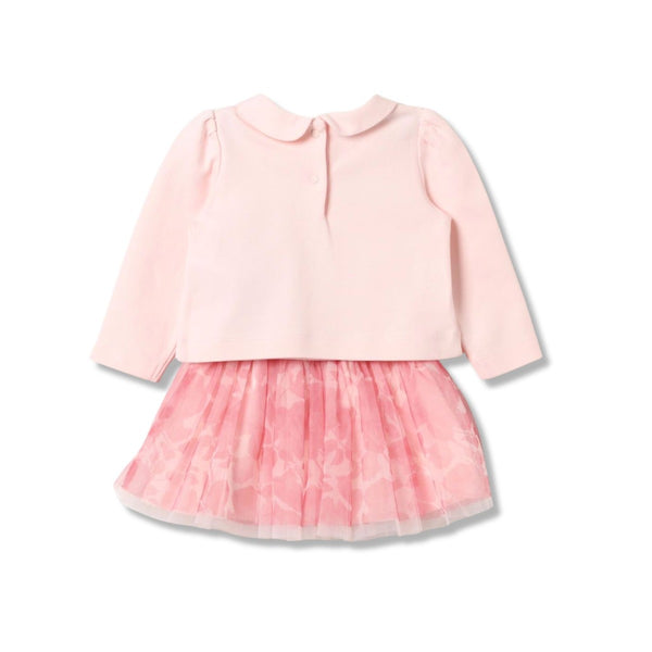 Baby Girls Pink Floral-Print Skirt Set