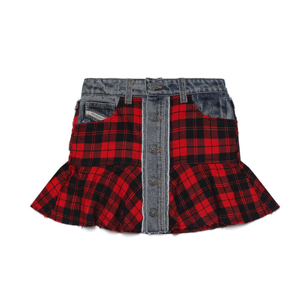 Checked Mini Skirt In Bouclé Wool