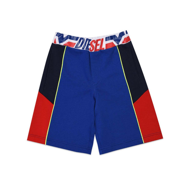 Boys Blue Cotton Logo Shorts