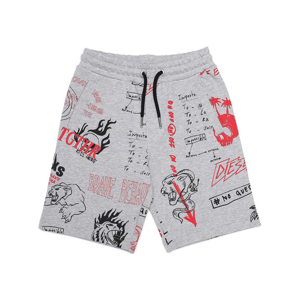Boys Grey Printed Shorts