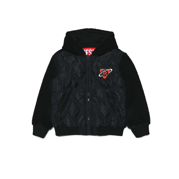 Diesel Black Jacket In Blend Of Fabrics