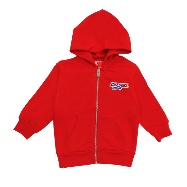 Diesel Logo Patch Zip Up Hoodie