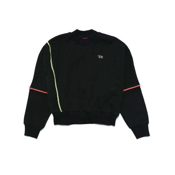 Diesel Black Sweatshirt With Fluo Stitching