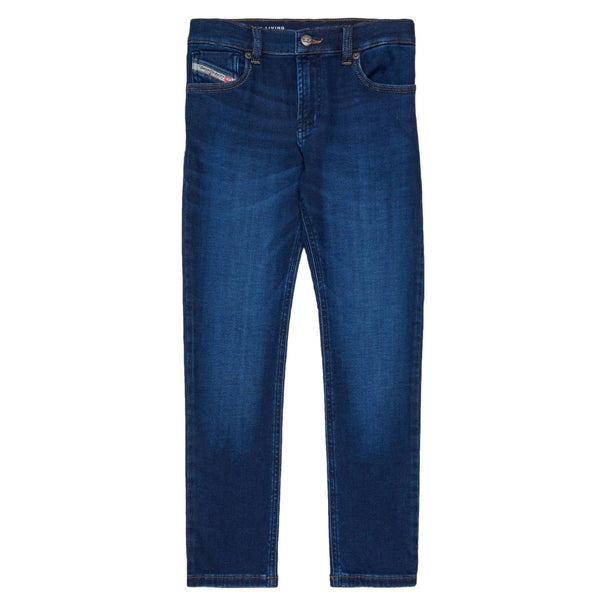 Boys Denim Blue Straight-Fit Jeans