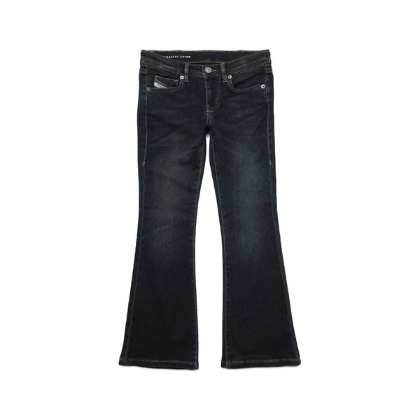 Girls Dark Blue 1969 Bootcut Dirty Effect Jeans