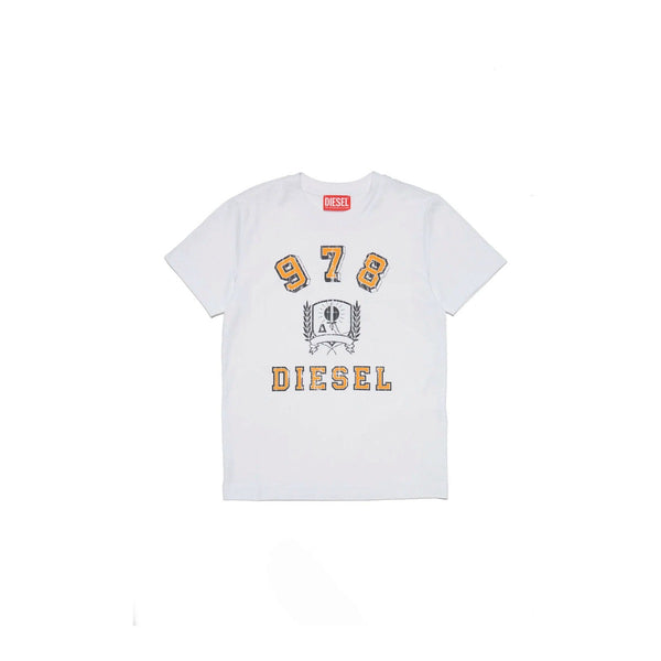 White Jersey T-Shirt With Crest And Logo