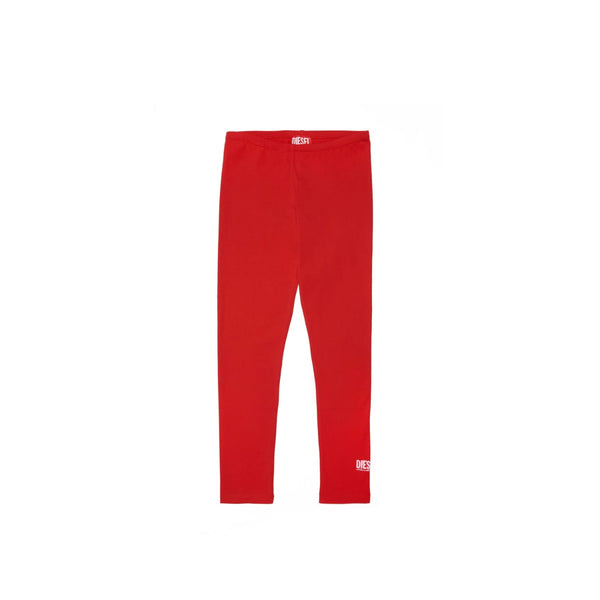 Red Leggings Pants With Logo At Ankle