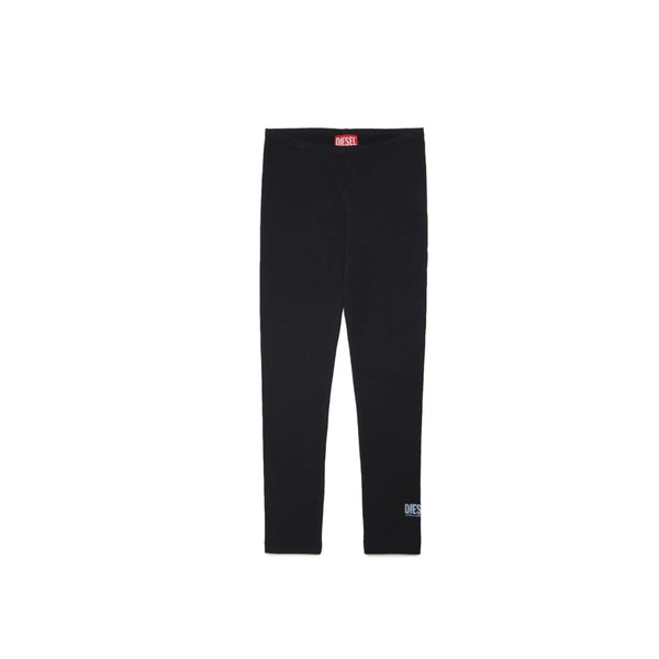 Black Leggings Pants With Logo At The Ankle