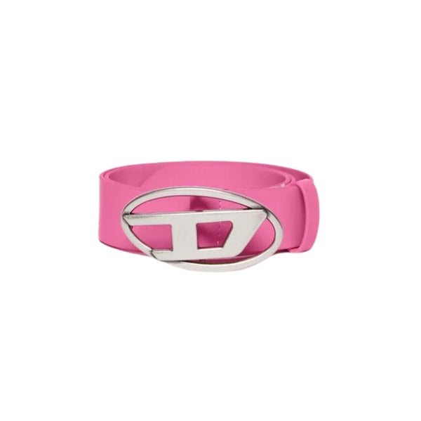 Girls Pink Leather Belt With Logo