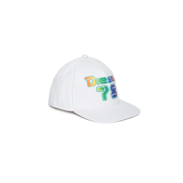 White Gabardine Basketball Hat With Logo