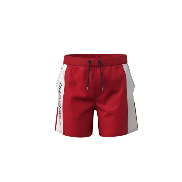 Red Boxer Shorts With Logo And Drawstring Waistband