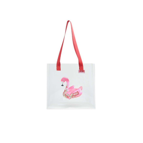 Worsalingo Bags Diesel Transparent Bag With Pink Flamingo Print