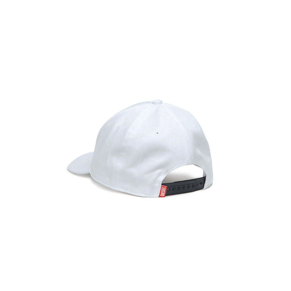 White Gabardine Baseball Cap With Diesel Love Division Logo