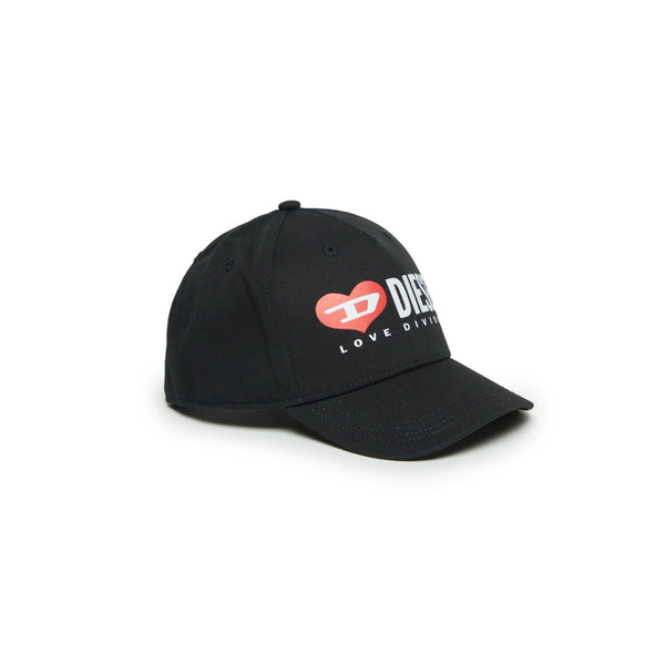Black Gabardine Baseball Cap With Diesel Love Division Logo