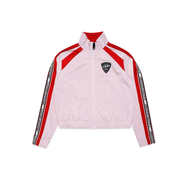 Girls Pink Technical Fabric Sweatshirt With Zip