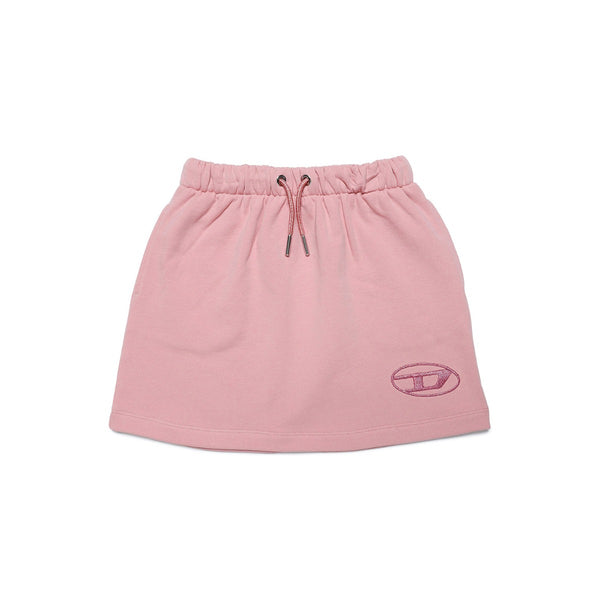 Girls Pink Logo-Embroidered Drawstring-Waistband Skirt