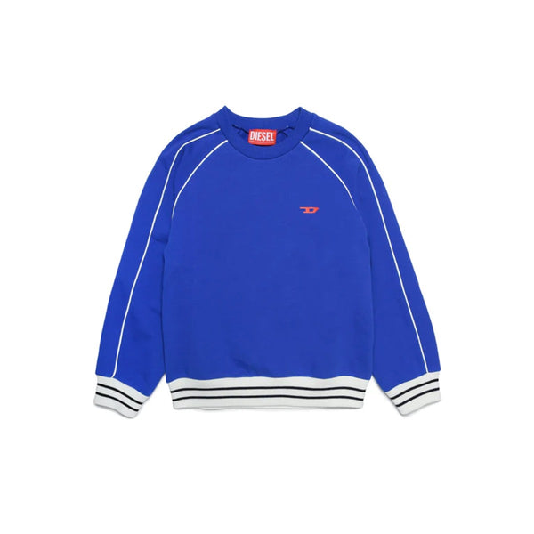 Boys Blue Cotton Crew-Neck Sweatshirt