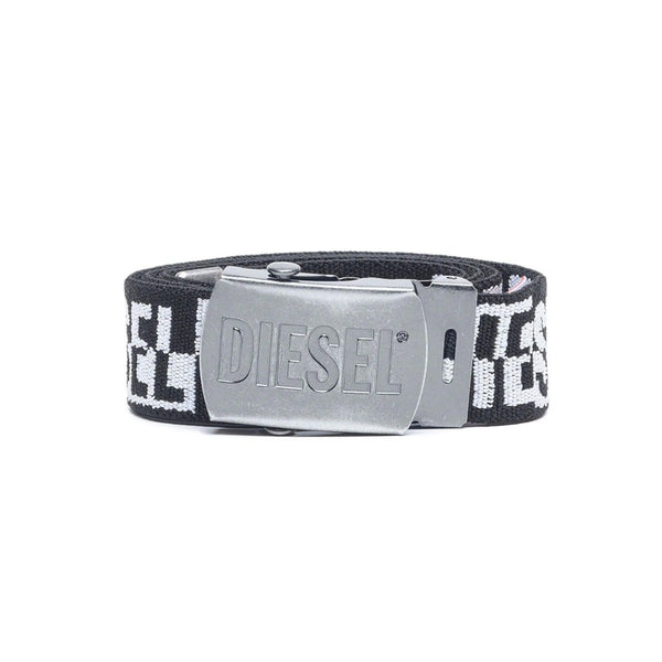 Boys Black Logo-Print Strap Belt