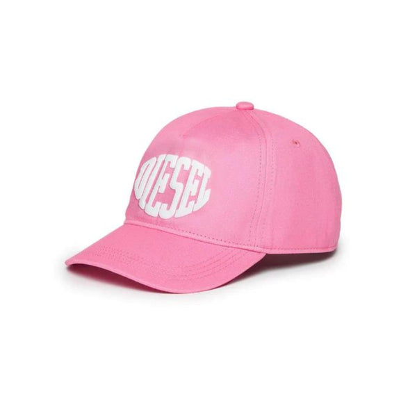 Kids Pink Puffy-Logo Print Cap
