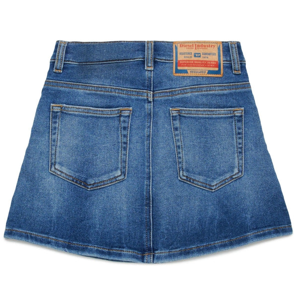 Girls Denim Blue JoggJeans Skirt With Rips