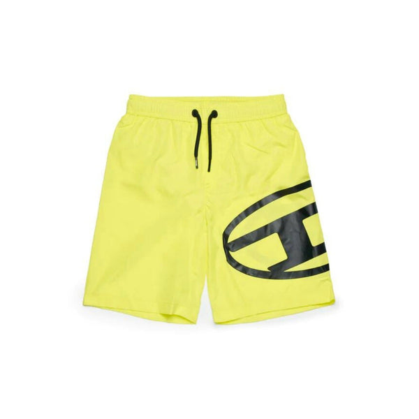 Boys Yellow Logo-Print Swim Shorts