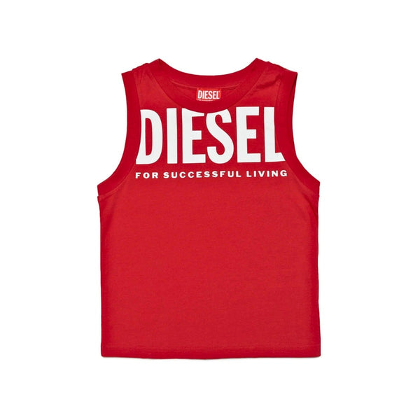 Boys Red Logo-Print Tank T-Shirt