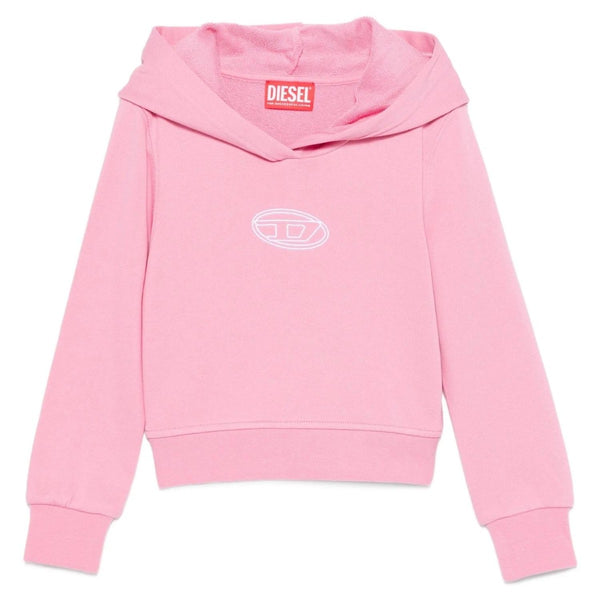 Girls Pink Logo-Patch Hoodies