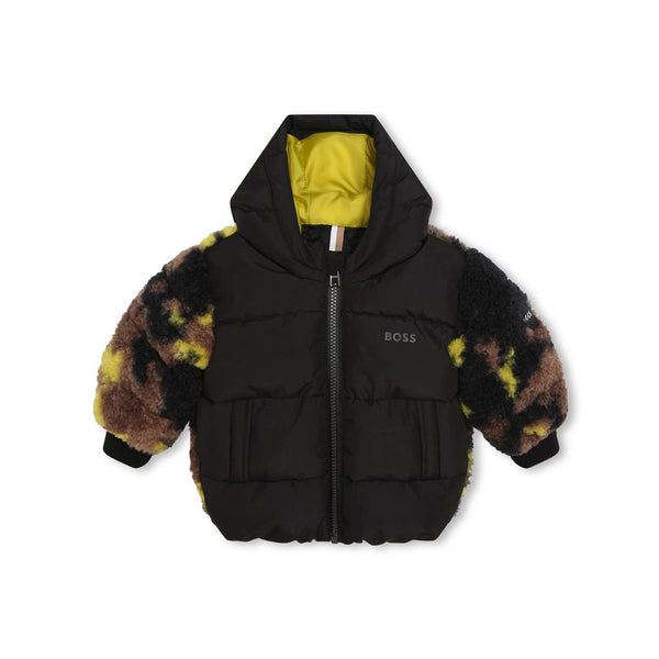 Baby Boys Black Logo-Patch Puffer Jacket