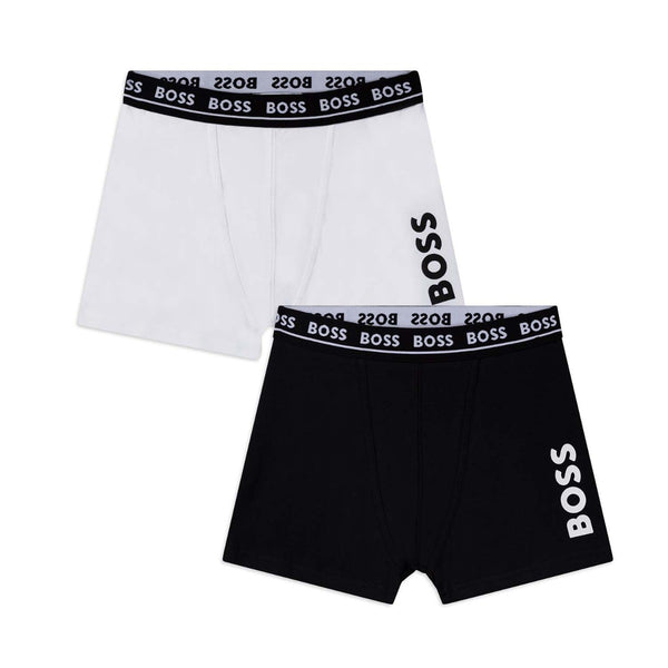 Boys White & Black Boxer