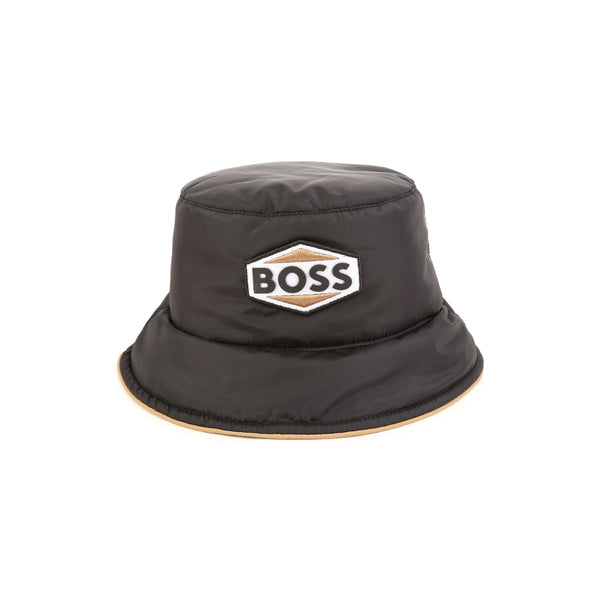 Boys Black Padded Bucket Hat