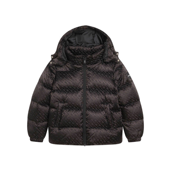 Boys Black Monogram Down Padded Jacket