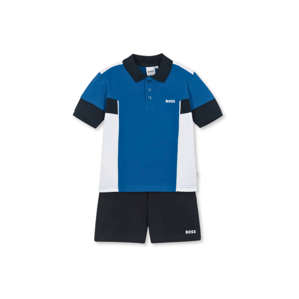 Boys Blue Cotton Shorts Set