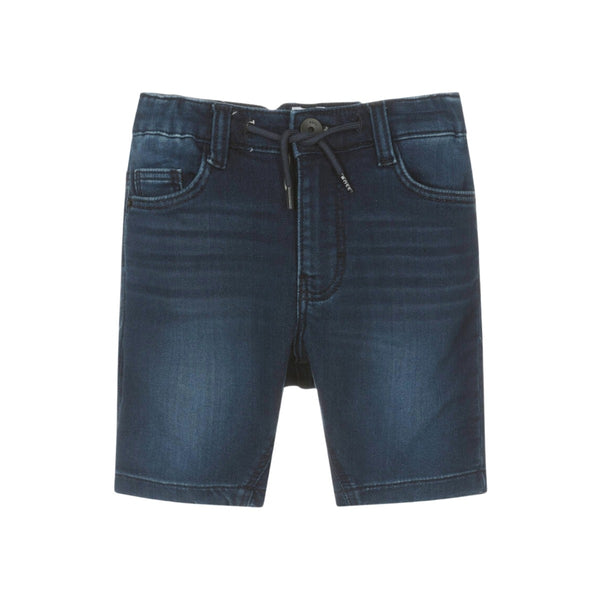 Boys Dark Blue Jersey Denim Shorts