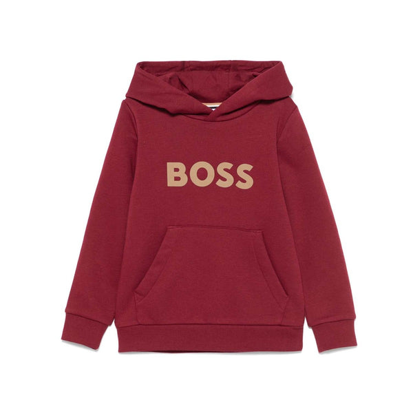 Unisex Red Logo-Patch Hoodie