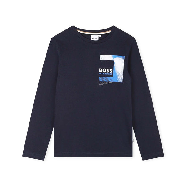 Boys Navy Blue Dream Big Cotton T-Shirt
