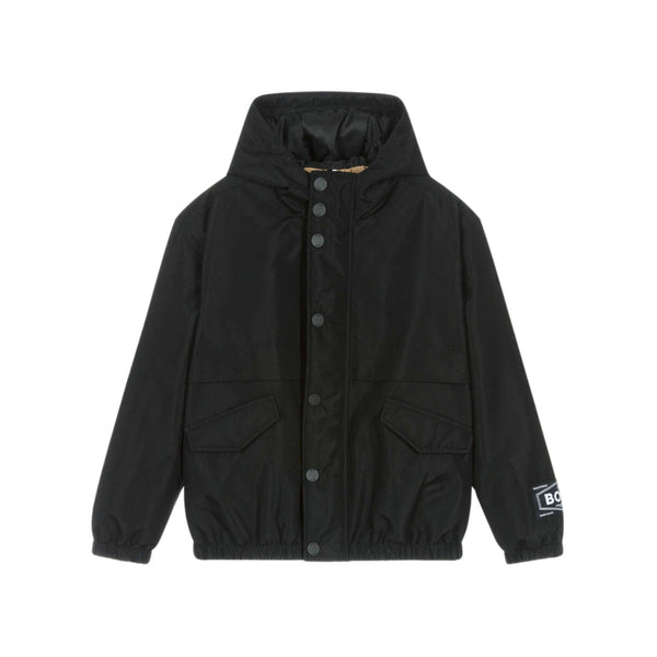 Boys Black Hooded Jacket