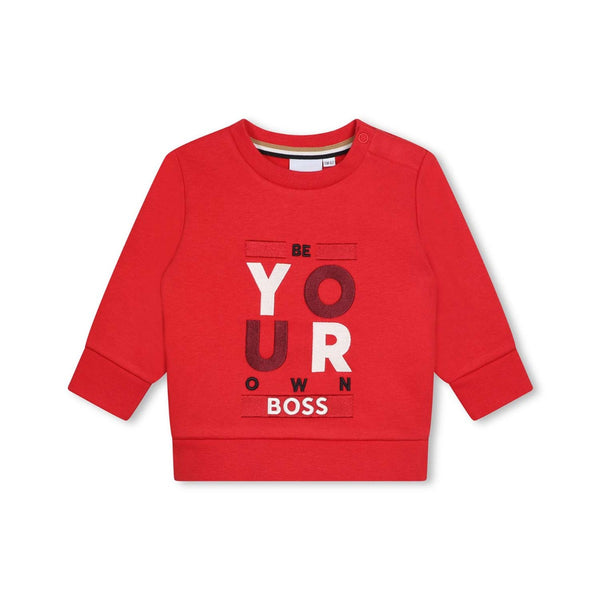 Baby Unisex Red Slogan-Print Sweatshirt