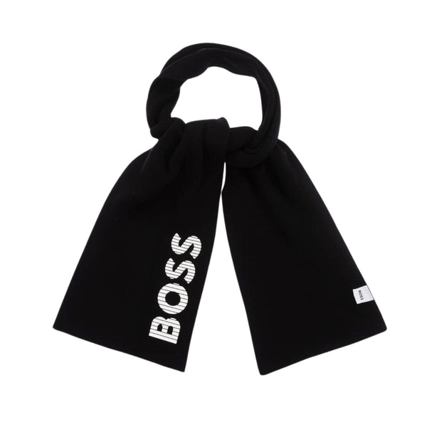 Unisex Black Knitted Scarf