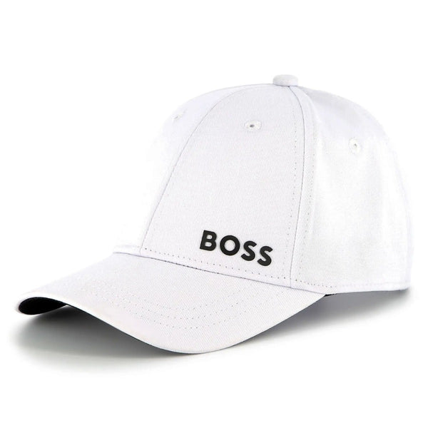 Unisex White Cotton Logo-Applique Cap