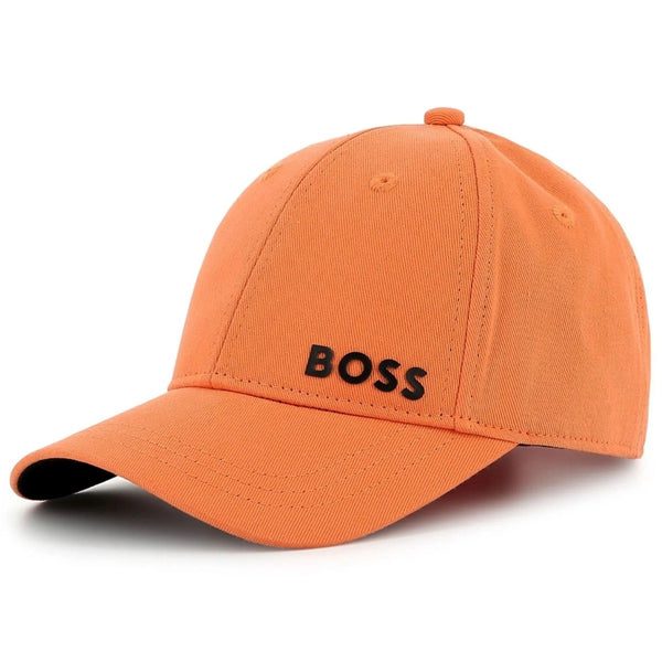 Unisex Orange Cotton Logo-Applique Cap