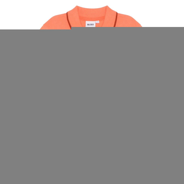 Boys Orange Logo-Print Polo T-Shirt