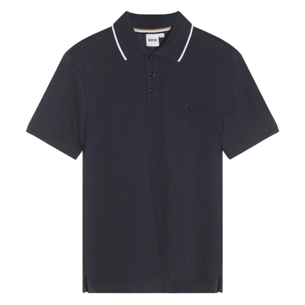 Boys Navy Blue Double B Polo T-Shirt