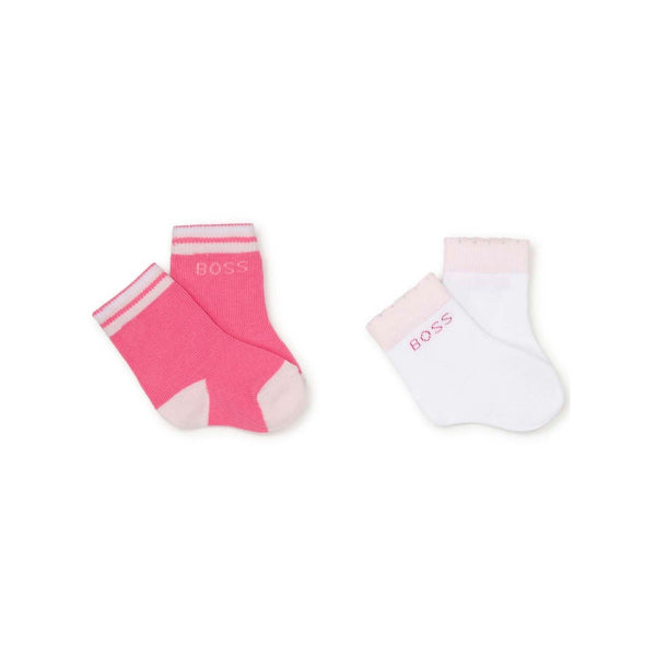Pink & White Baby Socks Duo by BOSS
