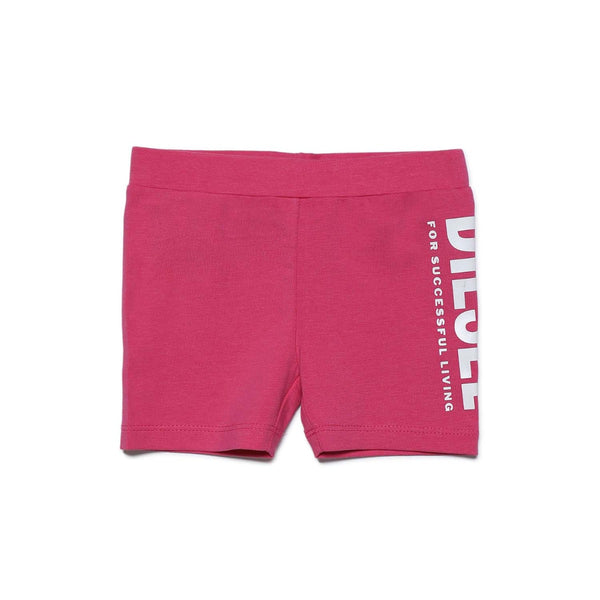 Pink Shorts With Logo Print & Elasticized Waistband