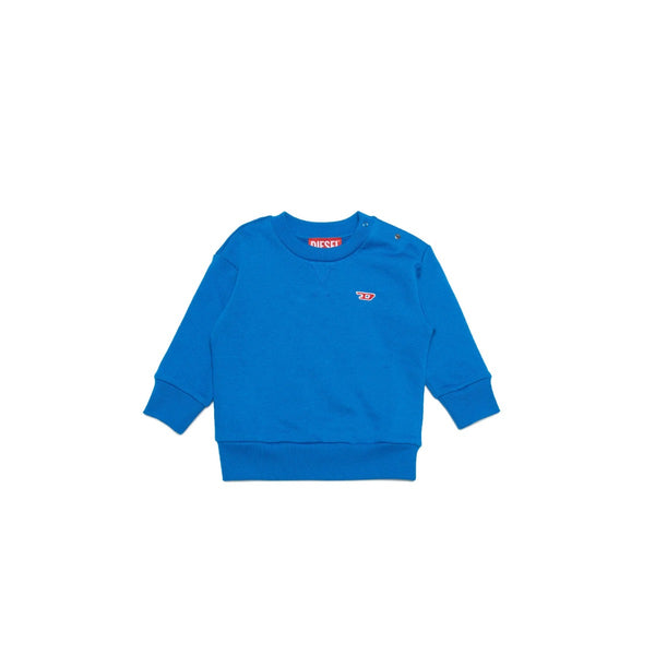 Blue Cotton Crewneck Sweatshirt With Logo D