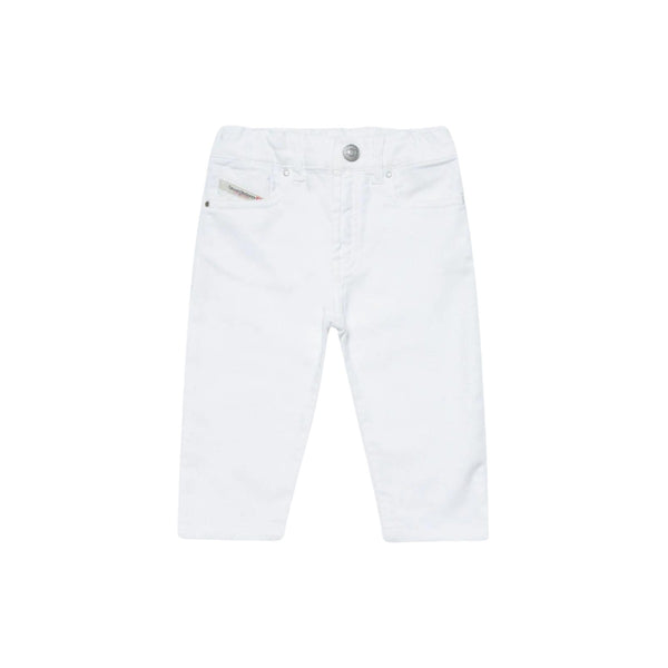 Baby Kids White Elasticated-Waist Jeans