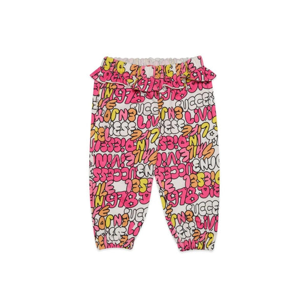 Baby Girls Pink Graphic-Print Trouser