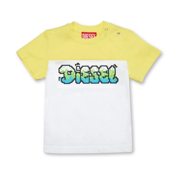 Baby Unisex White & Yellow Cotton T-Shirt