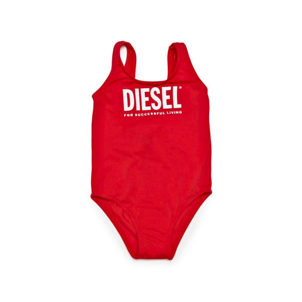 Baby Girls Red Miselb Logo-Print Swimsuit