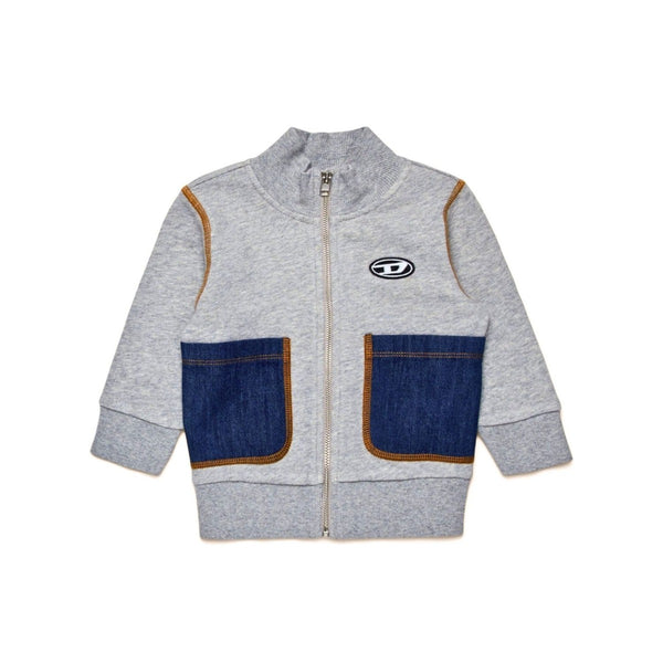 Baby Boys Grey Denim-Panelled Jacket
